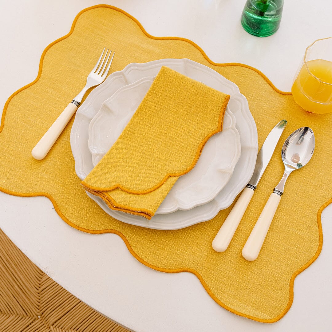 Mariaida Placemat Palma Set of 2 - Two Colors Green and Yellow Mariaida Home 