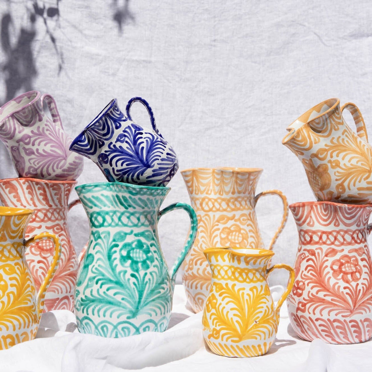 Medium pitcher with hand painted designs Pitcher Pomelo Casa 