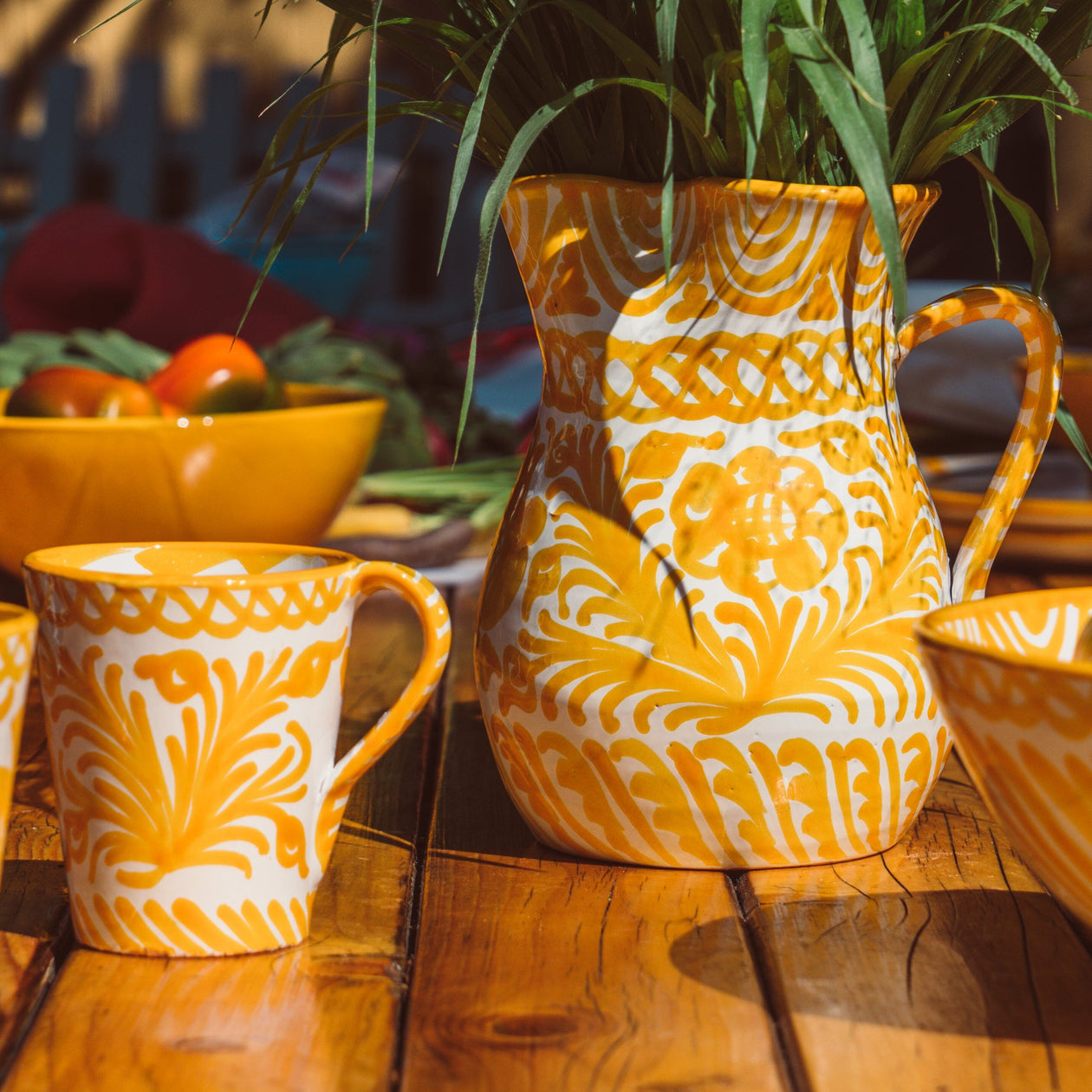 Medium pitcher with hand painted designs Pitcher Pomelo Casa 