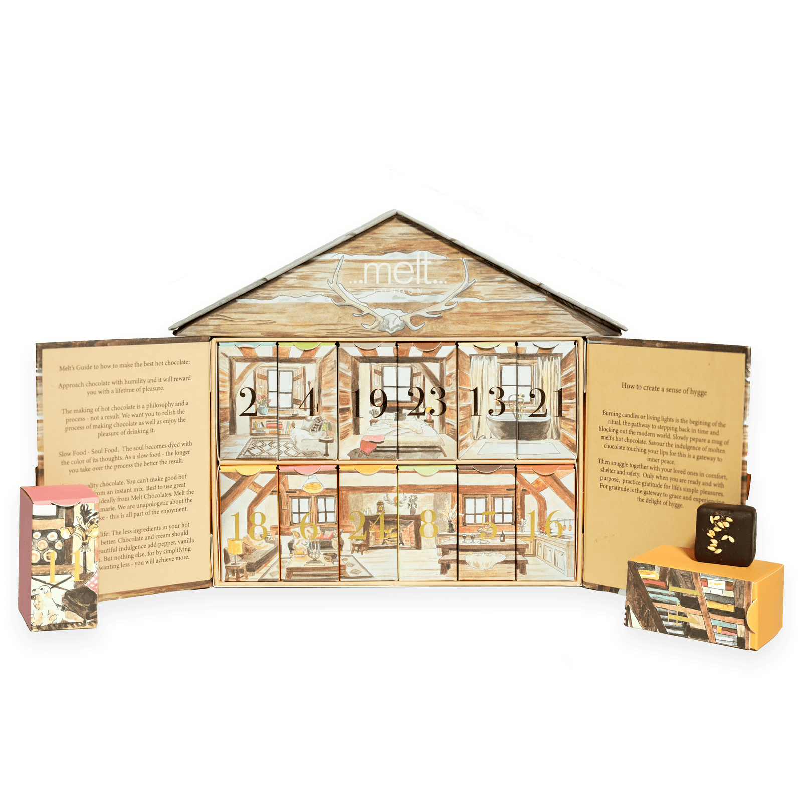 Melt Chocolates London Log Cabin Advent Calendar Pantry Melt Chocolate 