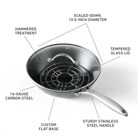 Milk Street 3-Piece 10.5-Inch Small Hammered Carbon Steel Wok Equipment Milk Street 