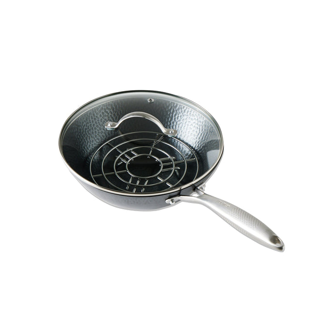 Milk Street 3-Piece 10.5-Inch Small Hammered Carbon Steel Wok