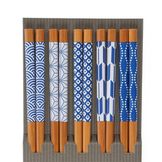 Miya Bamboo Chopsticks Set Blue & White Tabletop Miya Company 