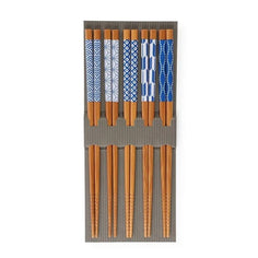 Miya Bamboo Chopsticks Set Blue & White Tabletop Miya Company 