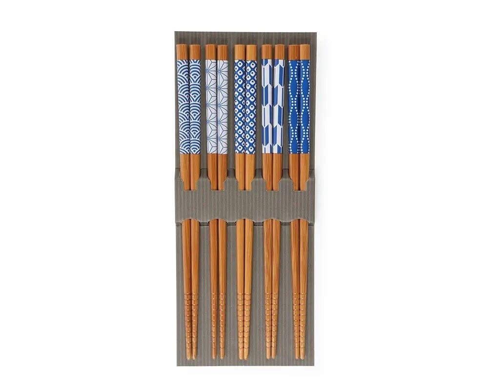 Miya Bamboo Chopsticks Set Blue & White Tabletop Miya Company 