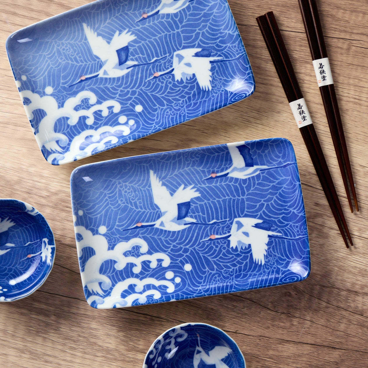 Miya Company Blue Cranes Sushi Set Tabletop Miya Company 