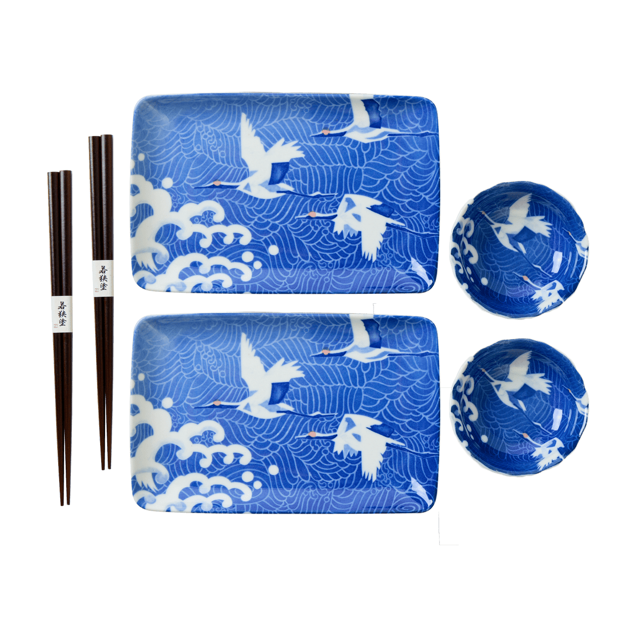 Miya Company Blue Cranes Sushi Set Tabletop Miya Company 