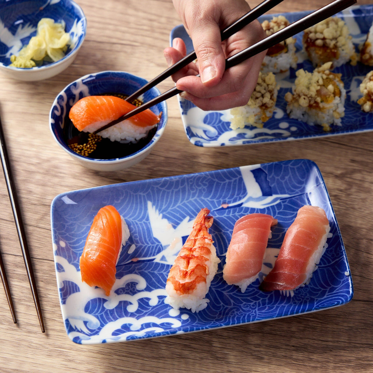 Miya Company Blue Cranes Sushi Set Tabletop Miya Company 