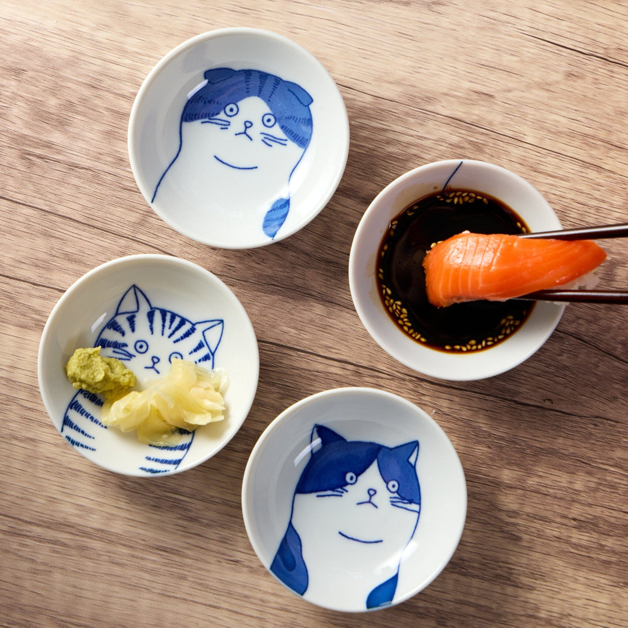 Miya Company Cat Face Sauce Dish Set/4 Tabletop Miya Company 