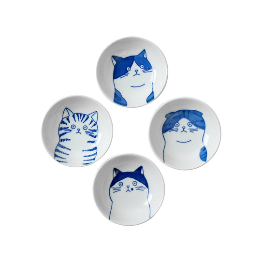 Miya Company Cat Face Sauce Dish Set/4 Tabletop Miya Company 