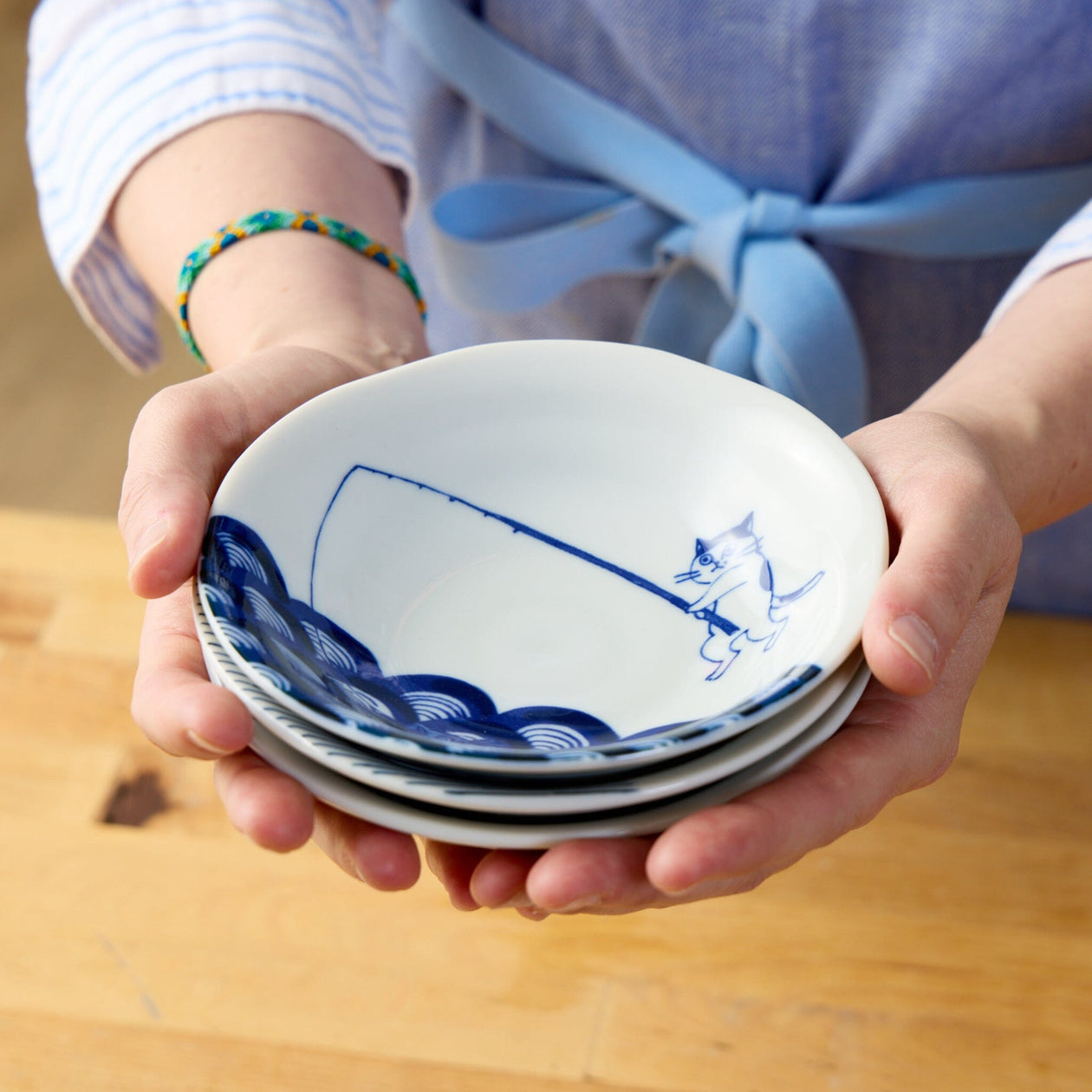 Miya Company Cat Fishing Plates (3 designs) Tabletop Miya Company 