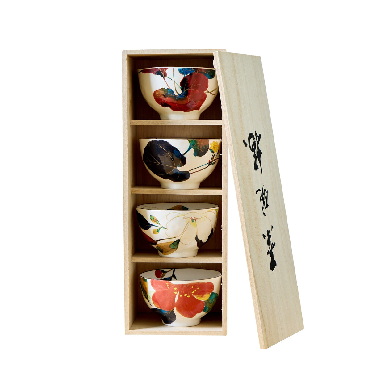 Miya Company Hana Floral Rice Bowl – Gift Set of 4 Tabletop Miya Company 