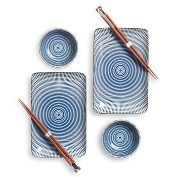 Miya Company Sendan Blue Sushi Set