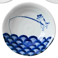 Miya Company Shichita Someneko Plate - 3 Styles Tabletop Miya Company Cat Fishing 