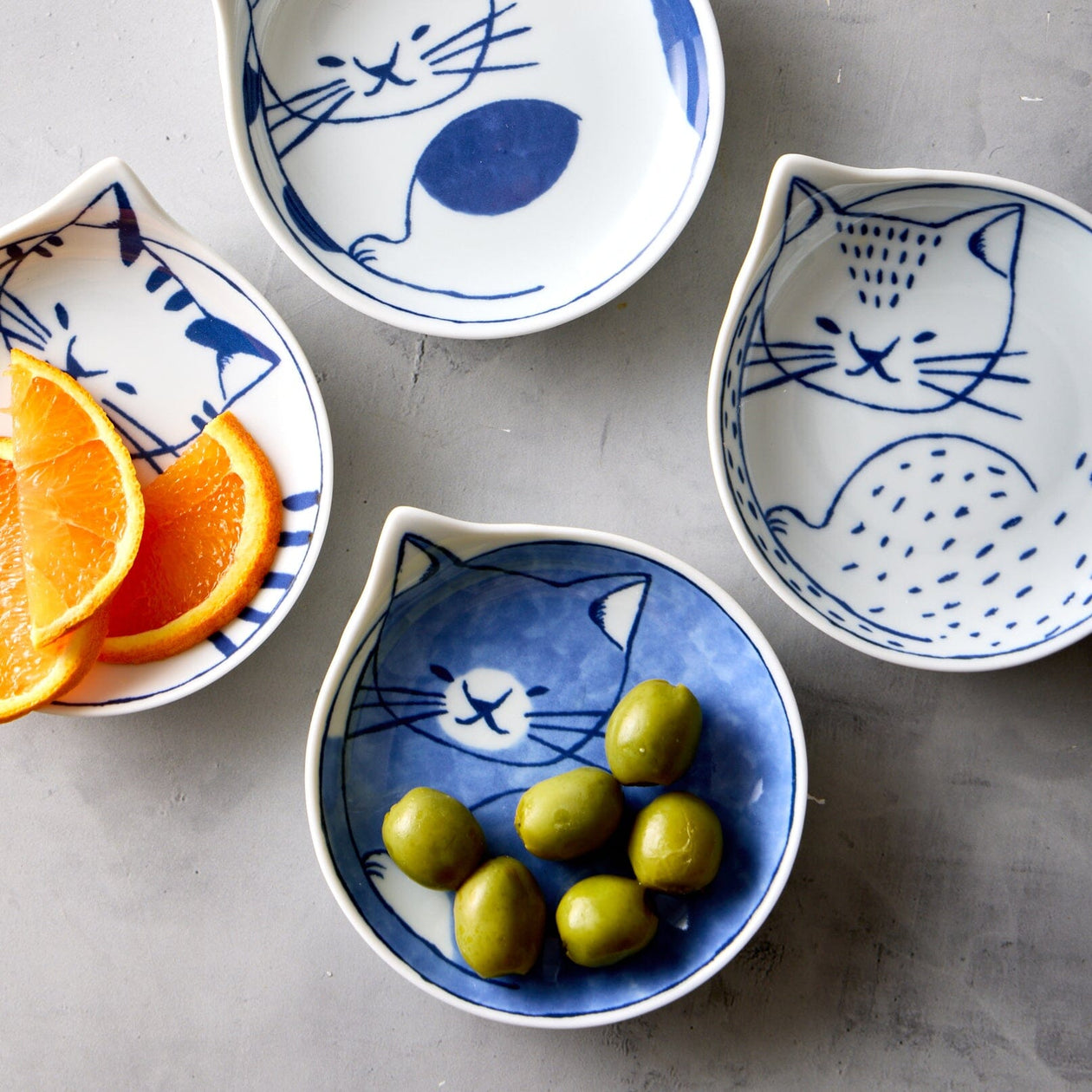 Miya Nekotori Cat Plates – Set of 4 Tabletop Miya Company 