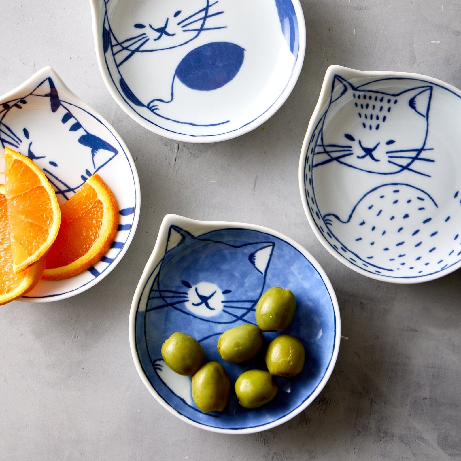 Miya Nekotori Cat Plates – Set of 4 Tabletop Miya Company 