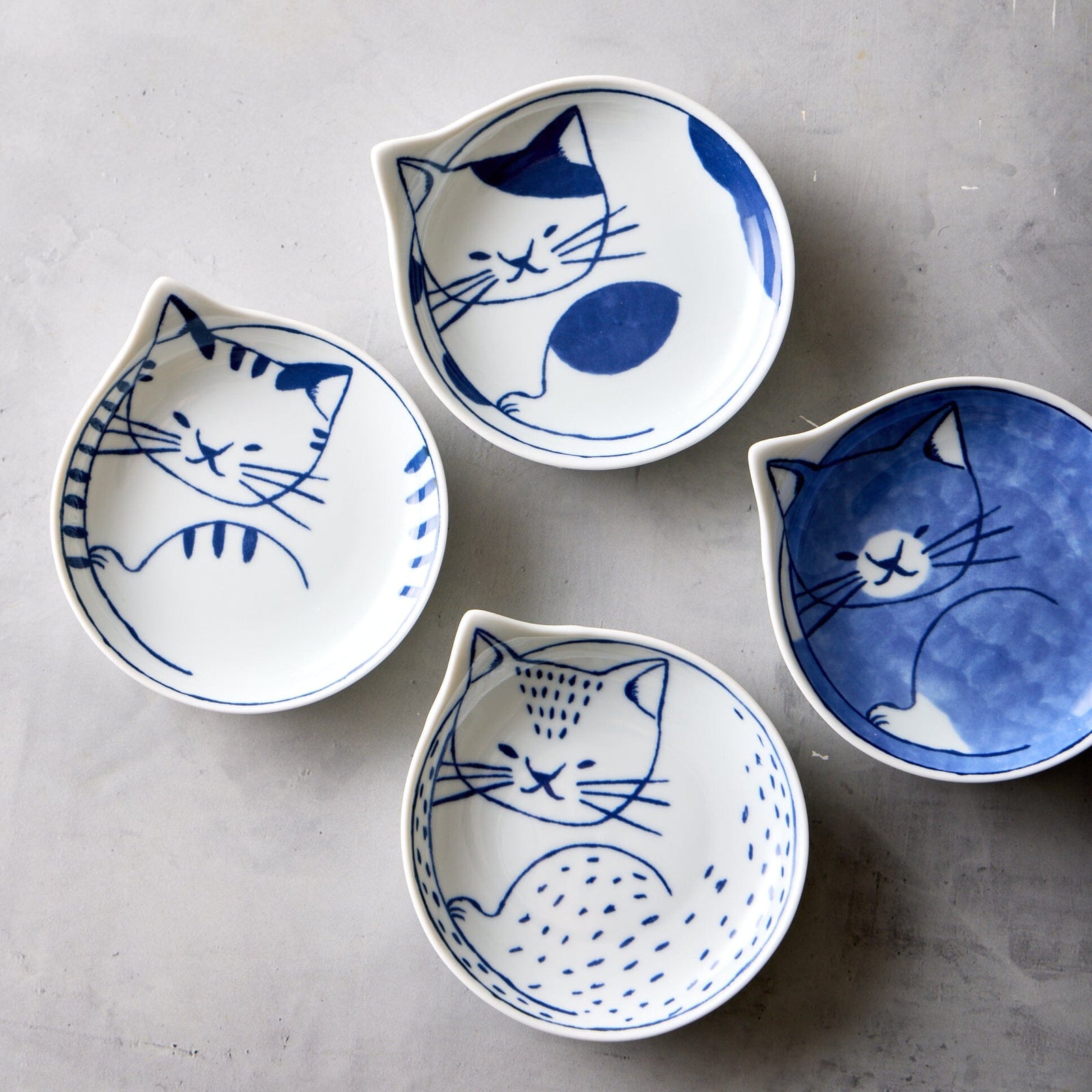Miya Nekotori Cat Plates – Set of 4 Tabletop Miya Company 