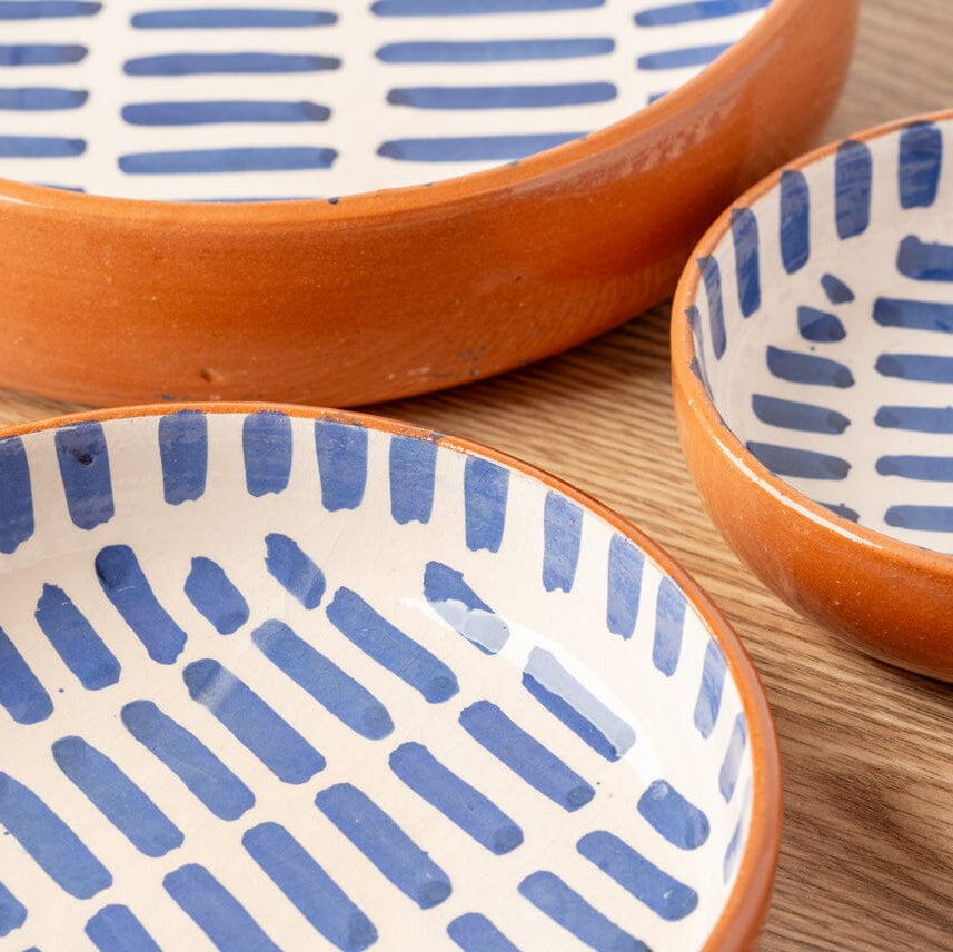 Moroccan Nesting Dish Set - Blue Stripe Bowl Verve Culture 