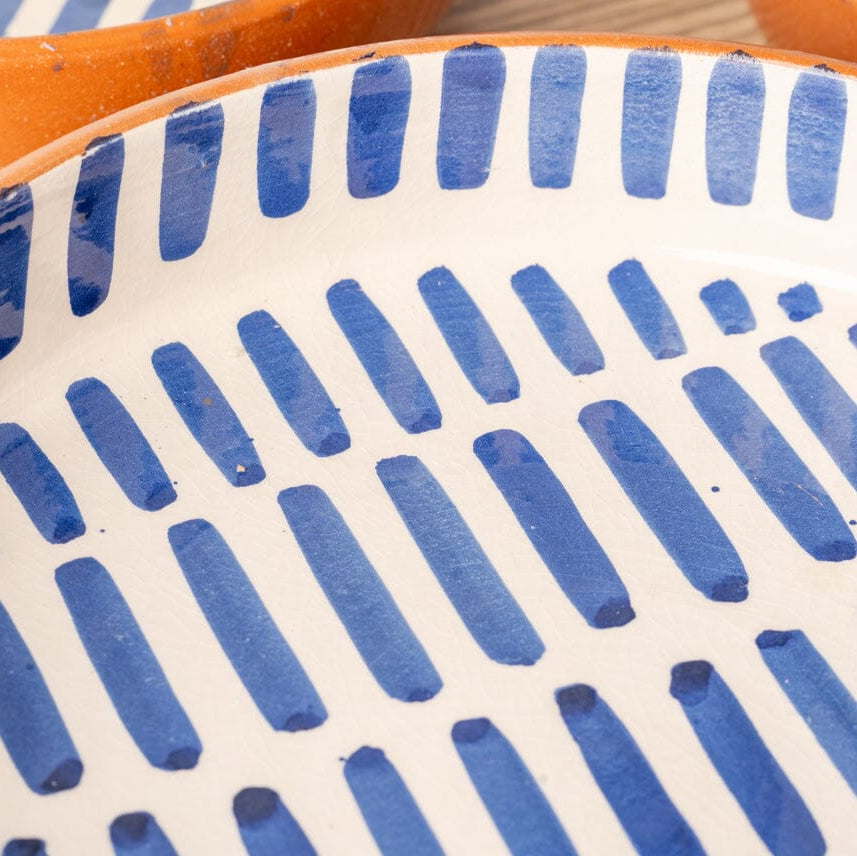 Moroccan Nesting Dish Set - Blue Stripe Bowl Verve Culture 