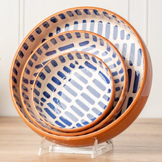 Moroccan Nesting Dish Set - Blue Stripe Bowl Verve Culture 