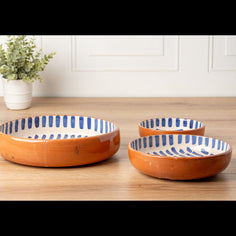 Moroccan Nesting Dish Set - Blue Stripe Bowl Verve Culture 