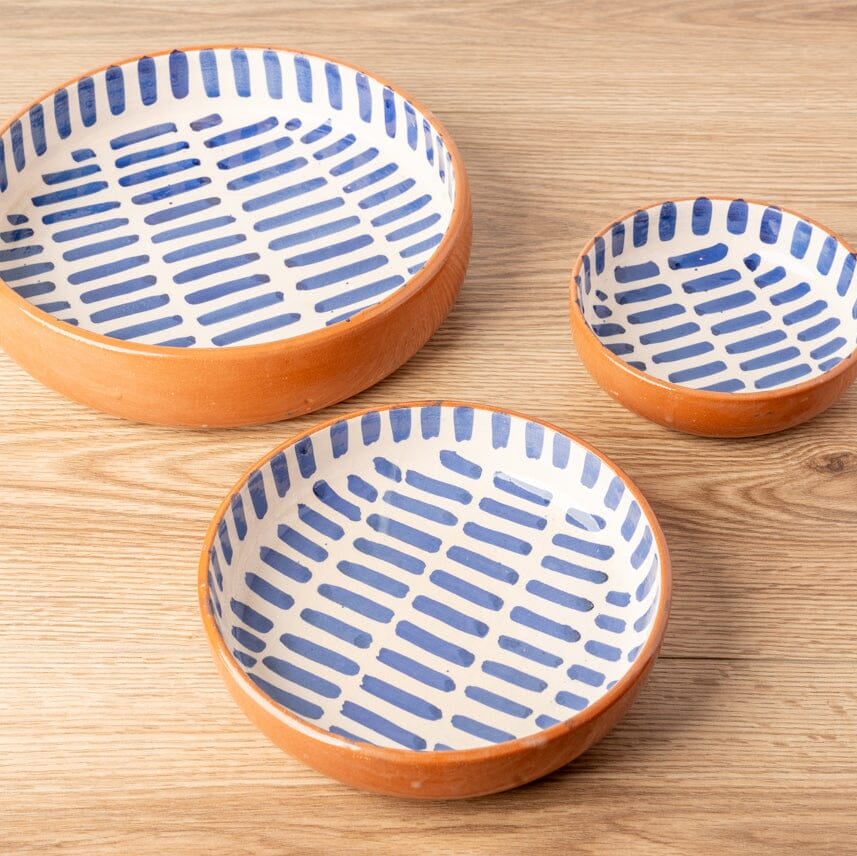 Moroccan Nesting Dish Set - Blue Stripe Bowl Verve Culture 