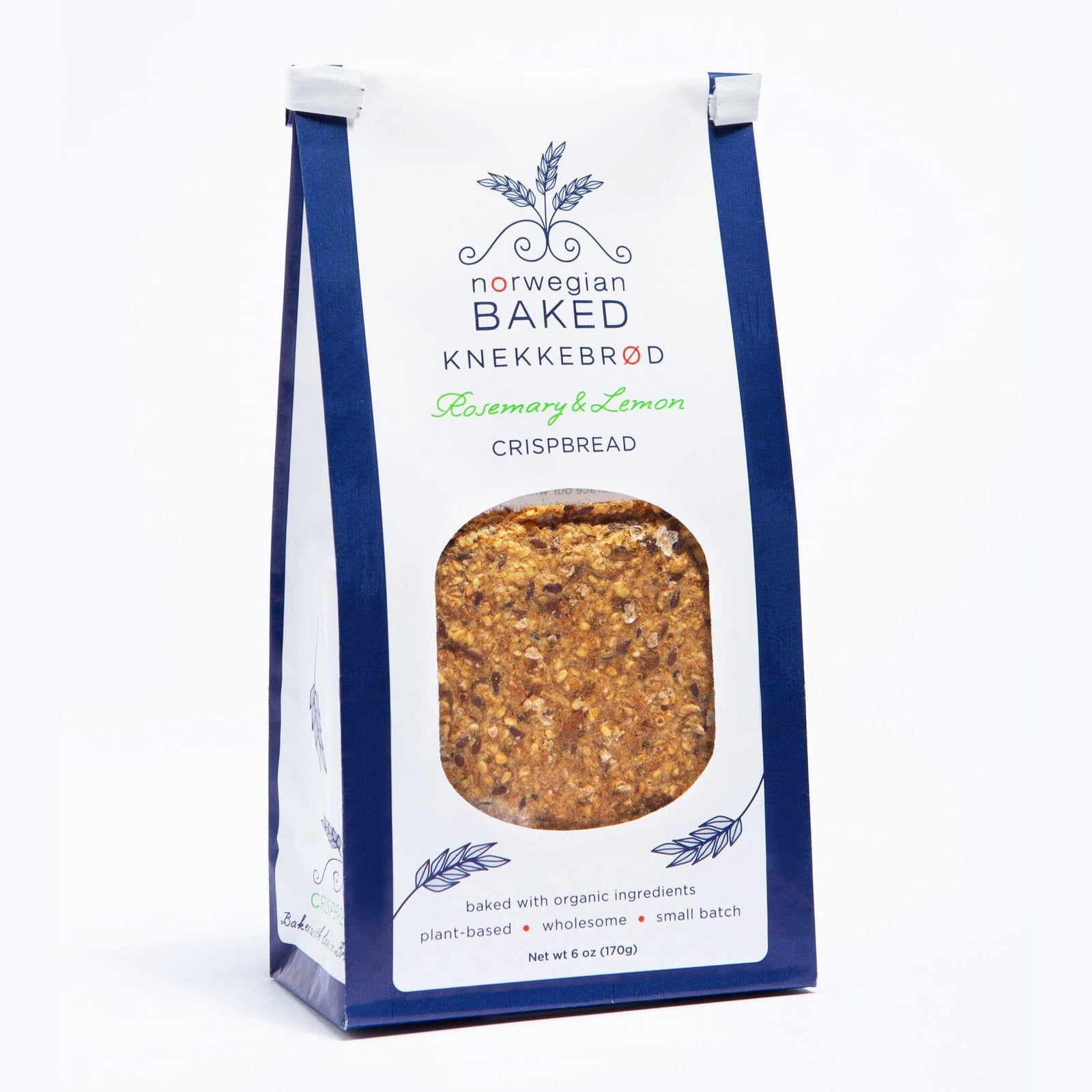Norwegian Knekkebrød Organic Handcrafted Crispbread Pantry Norwegian Baked Rosemary & Lemon 
