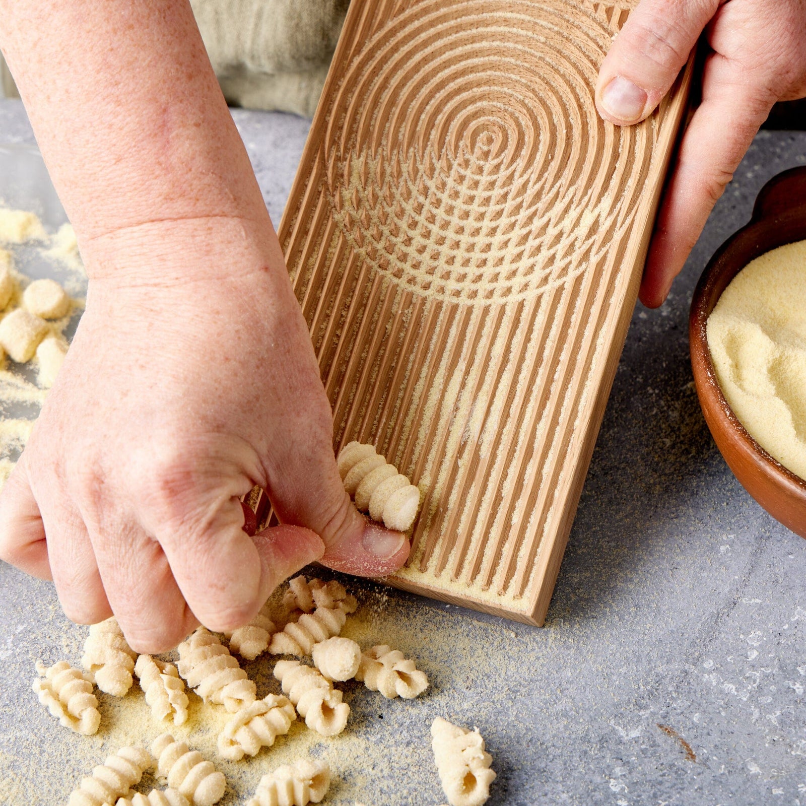 Oak Pasta Board with Roller Tischlerei Antiquitäten Mulorz 