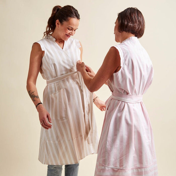 Striped Linen Apron Dress – OffOn