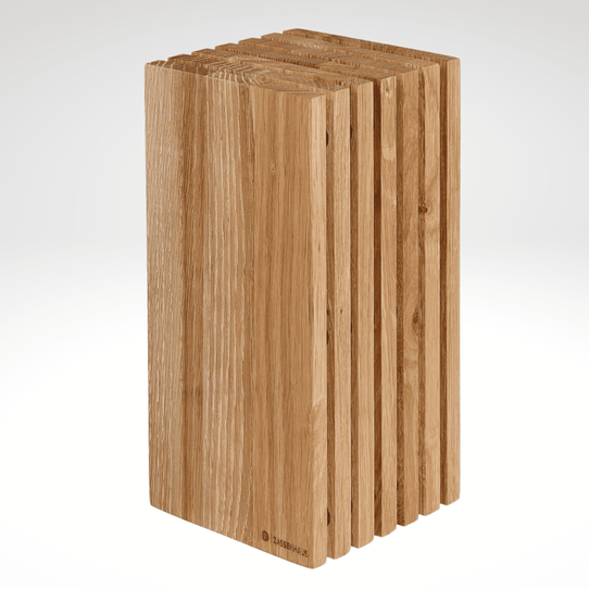 Slotted Knife Block, Oak, 5.4" x 5.4" x 10.75" Kitchen Tools Küchenprofi USA 