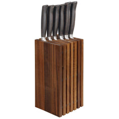 Slotted Knife Block, Walnut, 5.4" x 5.4" x 10.75" Küchenprofi USA 