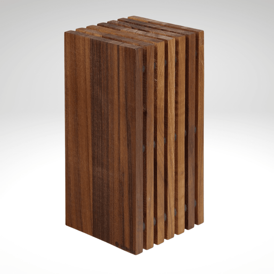 Slotted Knife Block, Walnut, 5.4" x 5.4" x 10.75" Küchenprofi USA 