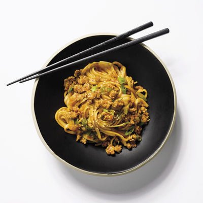 Stir-Fried Noodles with Kimchi and Pork