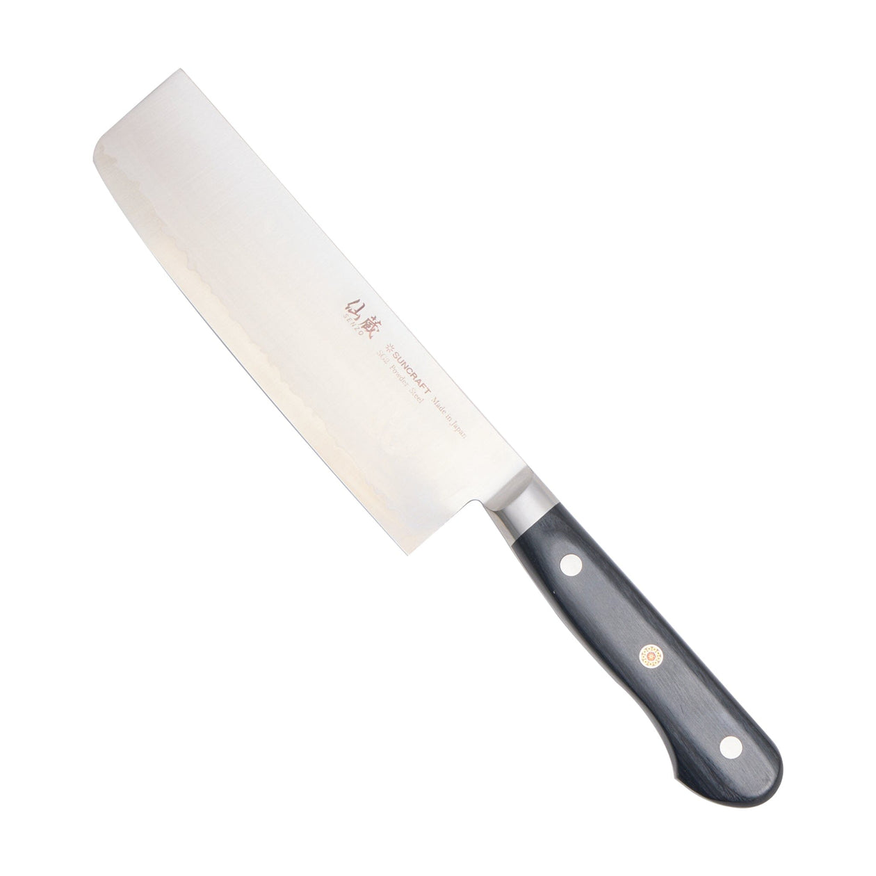 Suncraft Senzo Black Pakkawood Nakiri Kitchen Knives Suncraft 