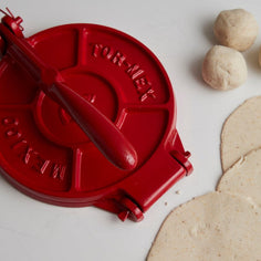 Tortilla Press Kit - Red Cast Iron with Servilleta Tortilla Press Verve Culture 
