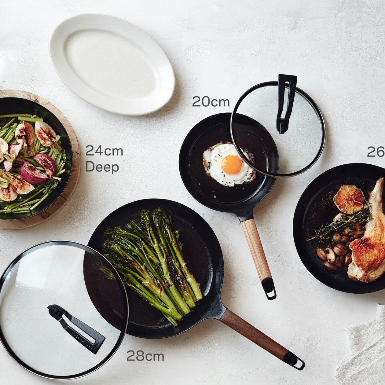 Vermicular Frying Pan + Glass Lid Bundle | 28cm Cookware Vermicular 