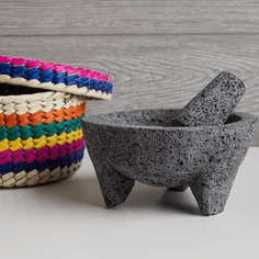 Verve Culture | Molcajete with Tortilla Basket Molcajete Verve Culture 