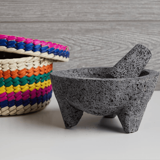 Verve Culture | Molcajete with Tortilla Basket Molcajete Verve Culture 