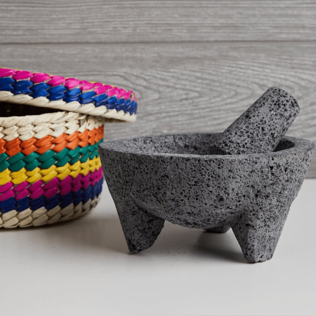 Verve Culture | Molcajete with Tortilla Basket Molcajete Verve Culture 