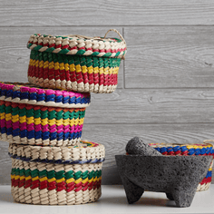 Verve Culture | Molcajete with Tortilla Basket Molcajete Verve Culture 