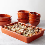 16 x 10 rectangular Terracotta Clay Casserole Bakeware From Spain 