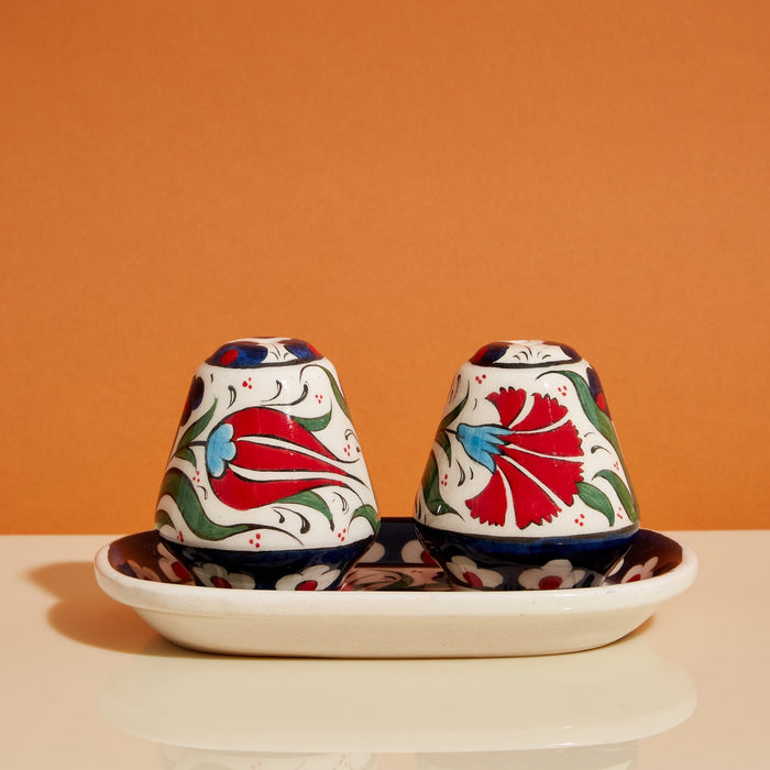 Anatolia hand painted ceramic Salt & Pepper Set Equipment Aydan Büyükkalaycı 
