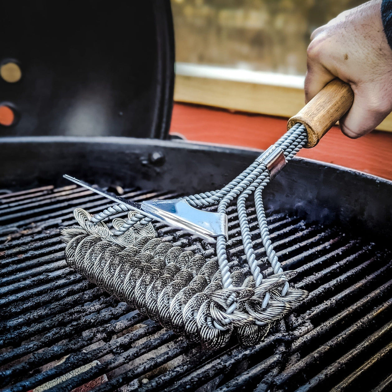 BBQ-AID Bristle Free Grill Brush and Scraper Tools Knapp Made 