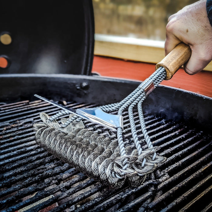 Wood Grain Safe/Clean Bristle-Free Grill Brush - 18 Stainless Steel