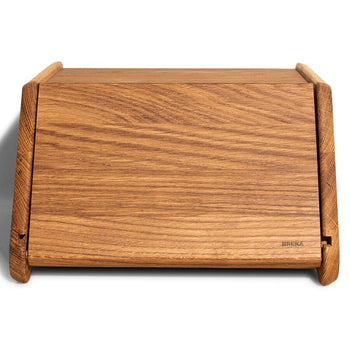 Breka Flat Top Bread Box with Removable Lid in European Oak - 2 sizes