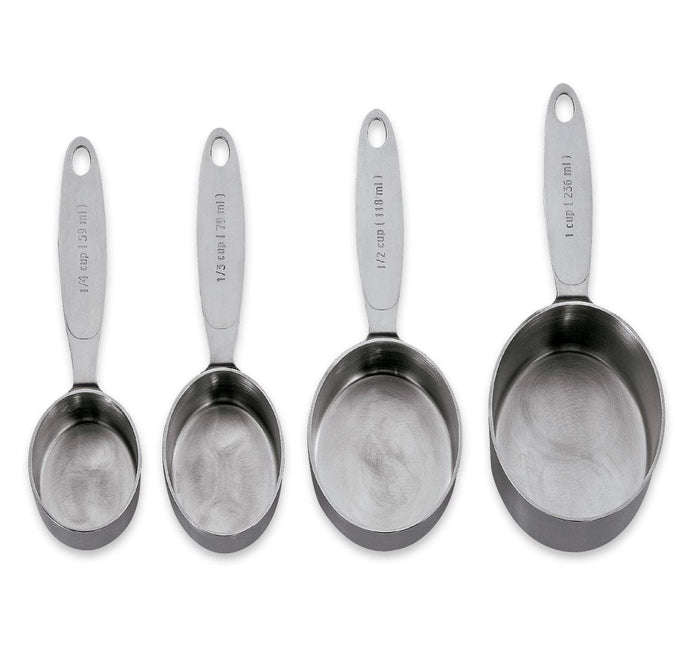 Dotinghux 17 Piece Measuring Cups and Measuring Spoons Set Stainless Steel,with 1/16 Cup 1/3 Spoon and 1 Leveler, Silver
