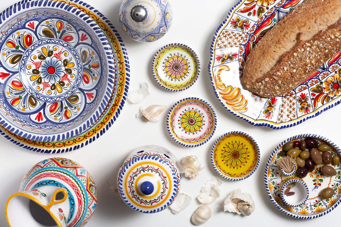 De La Cal Ceramics Multicolor Traditional Large Oval Platter Housewares From Spain 