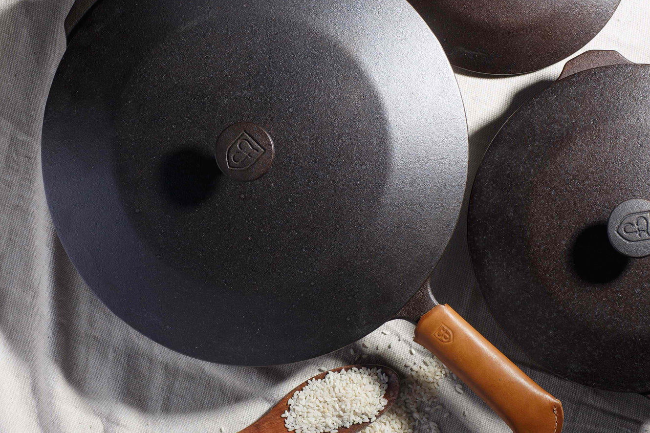 Cast-iron retains heat better than any other material and evenly redistributes that heat during cooking.