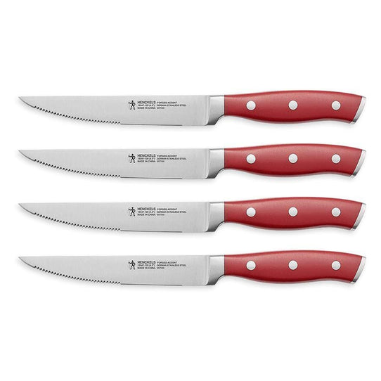 Henckels International Forged Accent 4-Piece Steak Knife Set Equipment Henckels International Red 