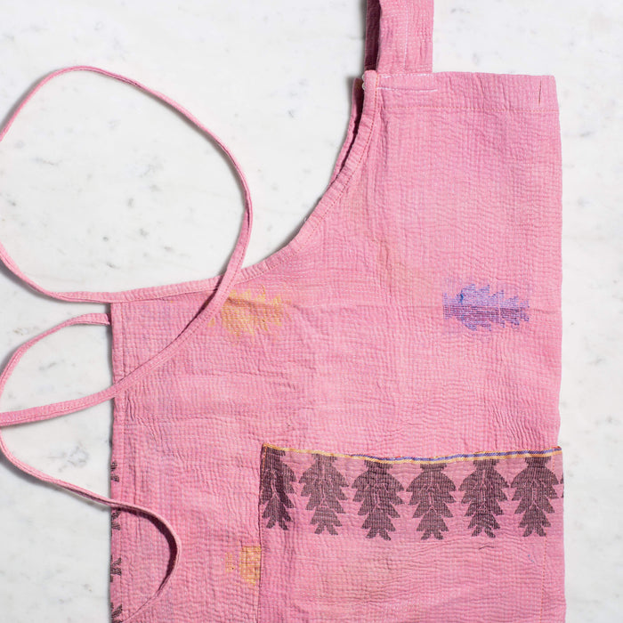 J. Catma Upcylcled Kantha Apron — Red/Pink Colorway Housewares J. Catma 